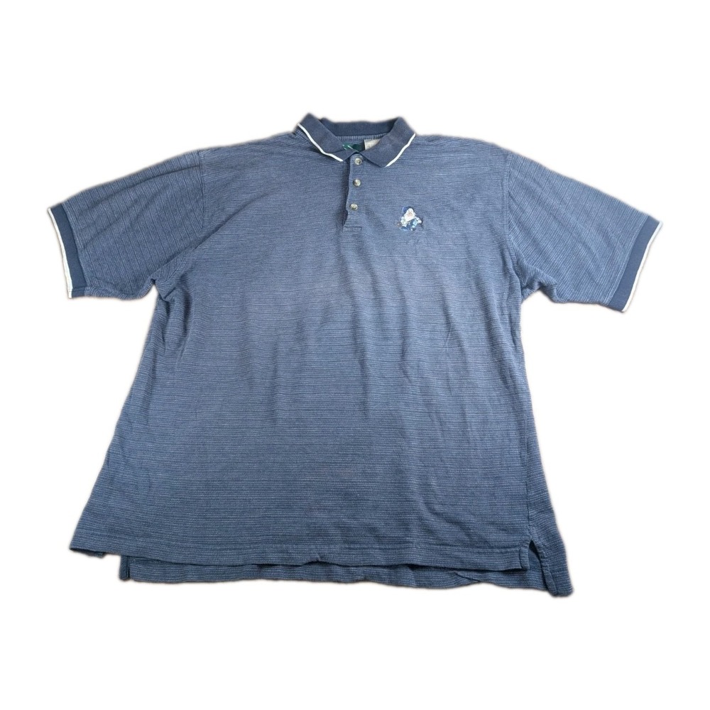 Disney Golf Collection Grumpy Snow White Men's XXL Blue Striped Golf Polo Unique